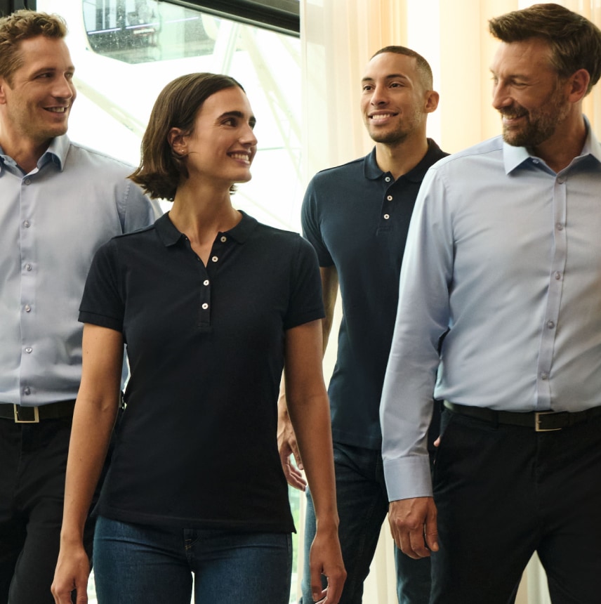 Russell shirts and polos worn by a team